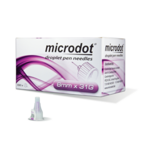 Microdot Droplet Igle za insulinski peresnik 31 G (6 mm), 100 igel