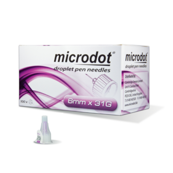 Microdot Droplet Igle za insulinski peresnik 31 G (6 mm), 100 igel Microdot Droplet Igle za insulinski peresnik 31 G (6 mm), 100 igel