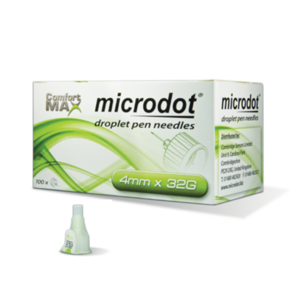 Microdot Droplet Igle za insulinski peresnik 32 G (4 mm), 100 igel Microdot Droplet Igle za insulinski peresnik 32 G (4 mm), 100 igel