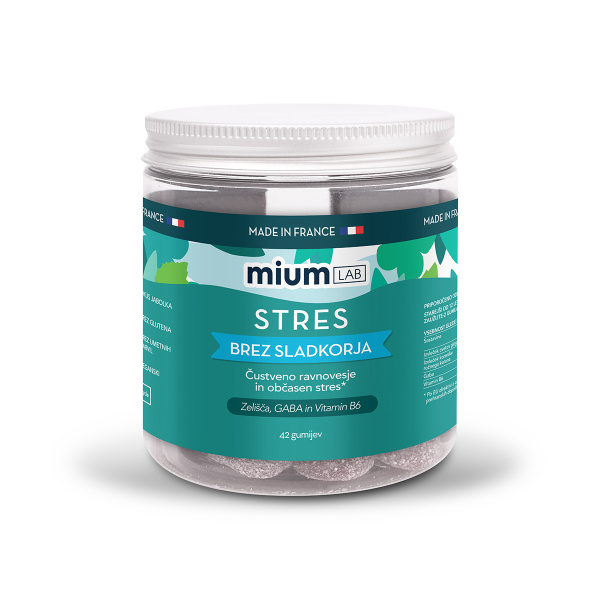 Mium Lab Stres gumiji brez sladkorja, 42 gumijev Mium Lab Stres gumiji brez sladkorja, 42 gumijev
