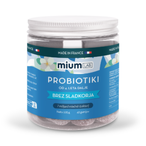 Mium Lab PROBIOTIKI gumiji brez sladkorja, 42 gumijev