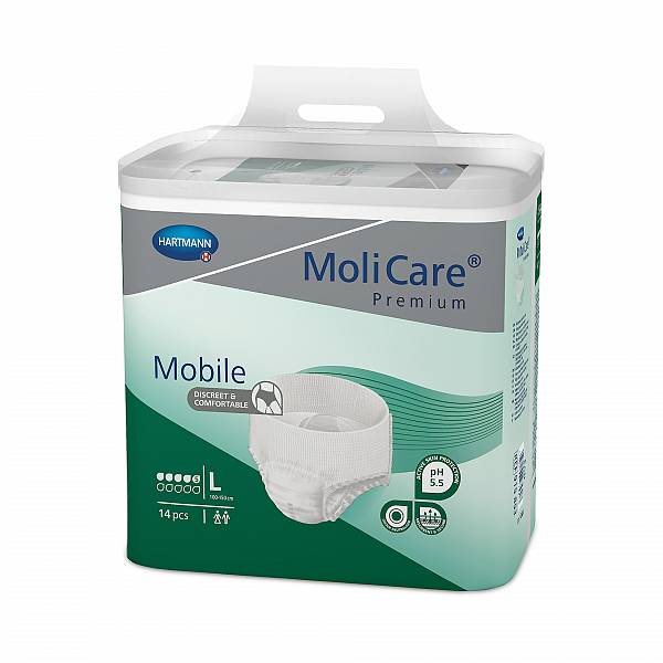 MoliCare Premium Mobile 5 kapljic mobilne hlačke - Large, 14 hlačk MoliCare Premium Mobile 5 kapljic mobilne hlačke - Large, 14 hlačk