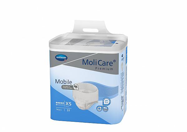 MoliCare Premium Mobile 6 kapljic mobilne hlačke - Extra Small, 14 hlačk MoliCare Premium Mobile 6 kapljic mobilne hlačke - Extra Small, 14 hlačk