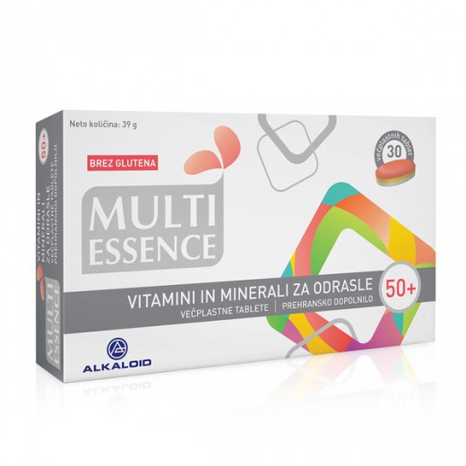 Multi Essence Vitamini in minerali za odrasle 50+ večplastne tablete, 30 tablet Multi Essence Vitamini in minerali za odrasle 50+ večplastne tablete, 30 tablet