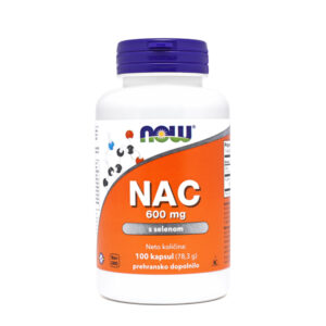NOW NAC 600 mg s selenom, 100 kapsul