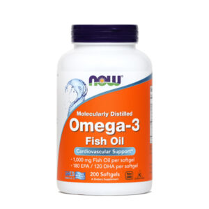 NOW Omega-3 koncentrat ribjega olja 1000 mg, 200 mehkih kapsul