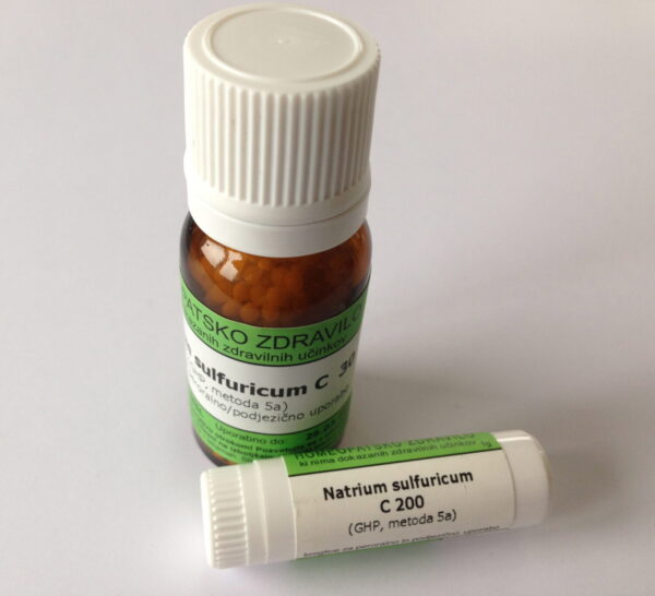 Natrium sulfuricum C30 homeopatske kroglice, 10 g