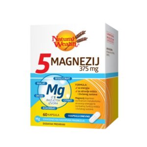 Natural Wealth 5 Magnezij 375 mg kapsule, 60 kapsul