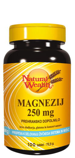 Natural Wealth Magnezij 250 mg tablete, 100 tablet Natural Wealth Magnezij 250 mg tablete, 100 tablet