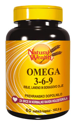 Natural Wealth Omega-3-6-9 kapsule, 60 kapsul
