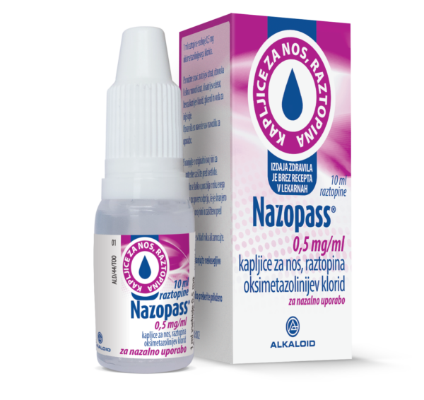 Nazopass 0,5 mg/ml kapljice za nos, raztopina, 10 ml Nazopass 0,5 mg/ml kapljice za nos, raztopina, 10 ml