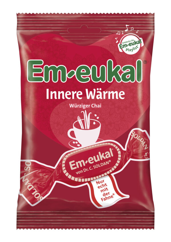Dr. Soldan Em-Eukal Notranja toplina, čaj z začimbami, trdi bonboni, 90 g Dr. Soldan Em-Eukal Notranja toplina, čaj z začimbami, trdi bonboni, 90 g