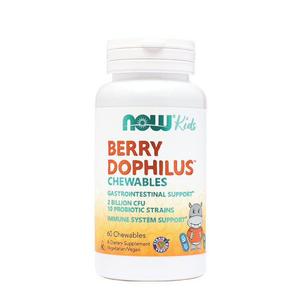NOW Berry Dophilus mlečnokislinske bakterije za otroke, 60 žvečljivih tablet NOW Berry Dophilus mlečnokislinske bakterije za otroke, 60 žvečljivih tablet
