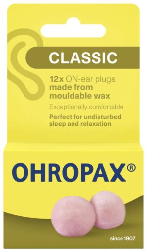 Ohropax Classic - voščeni čepki za ušesa, 12 čepkov
