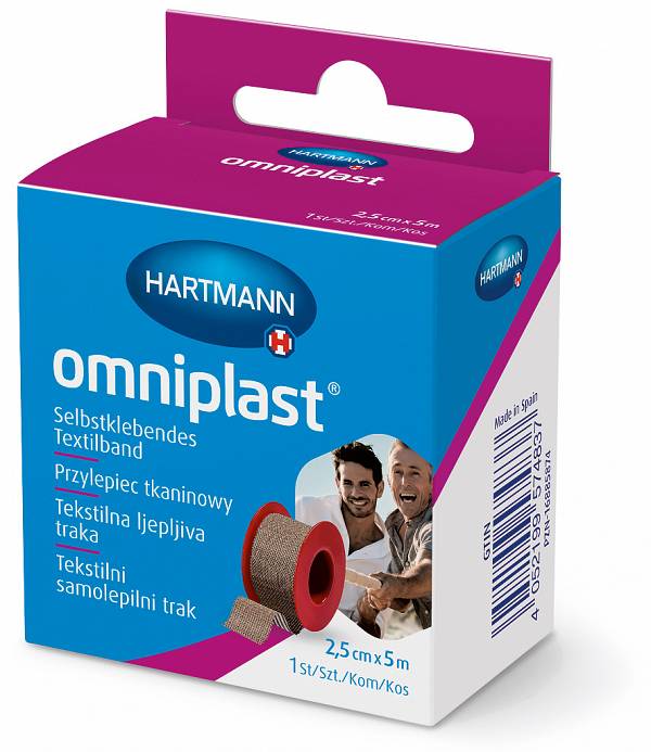 Omniplast tekstilni samolepilni trak (2,5 cm x 5 m) Omniplast tekstilni samolepilni trak (2,5 cm x 5 m)