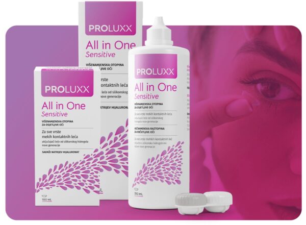 Proluxx All in One Sensitive večnamenska raztopina za občutljive oči, 100 ml Proluxx All in One Sensitive večnamenska raztopina za občutljive oči, 100 ml