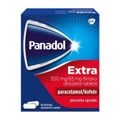 Panadol Extra 500 mg/65 mg filmsko obložene tablete, 12 tablet Panadol Extra 500 mg/65 mg filmsko obložene tablete, 12 tablet