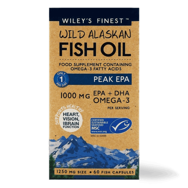 Wiley’s Finest Wild Alaskan Fish Oil Peak EPA kapsule, 60 kapsul Wiley’s Finest Wild Alaskan Fish Oil Peak EPA kapsule, 60 kapsul