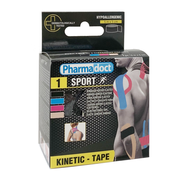Pharmadoct Sport Kineziološki trak - črn (5 cm x 5 m), 1 trak Pharmadoct Sport Kineziološki trak - črn (5 cm x 5 m), 1 trak
