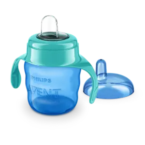 Philips Avent lonček za pitje s silikonskim ustnikom in ročaji (6 m+) - moder (200 ml)