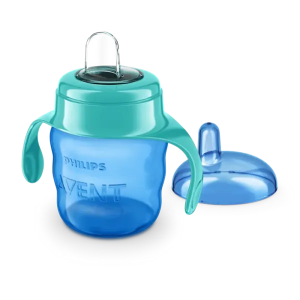 Philips Avent lonček za pitje s silikonskim ustnikom in ročaji (6 m+) - moder (200 ml)
