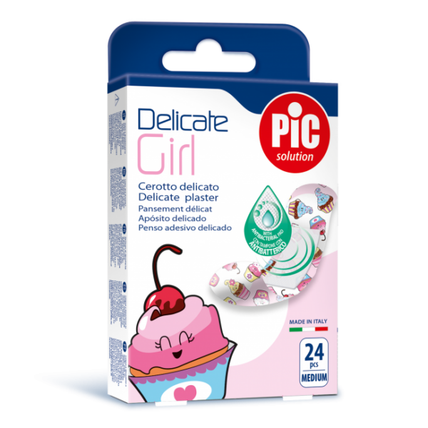 PiC Antibakterijski obliži Delicate za deklice, 24 obližev PiC Antibakterijski obliži Delicate za deklice, 24 obližev