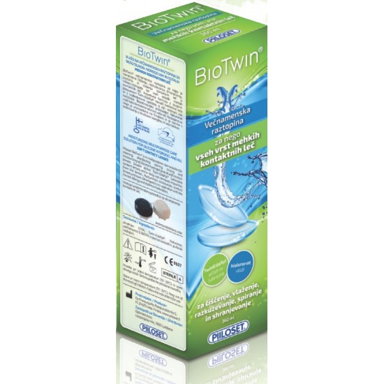 Piiloset BioTwin raztopina za nego vseh vrst mehkih kontaktnih leč, 100 ml Piiloset BioTwin raztopina za nego vseh vrst mehkih kontaktnih leč, 100 ml