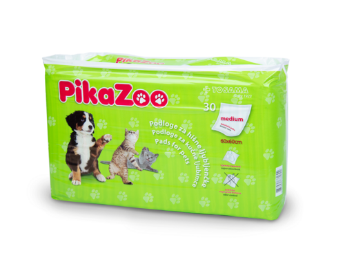 PikaZoo podloge za hišne ljubljenčke - velikost M (60 x 60 cm), 30 kosov PikaZoo podloge za hišne ljubljenčke - velikost M (60 x 60 cm), 30 kosov