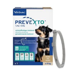 PreveXto 1,25 g + 0,56 g zdravilna ovratnica za pse do 8 kg (38 cm), 1 ovratnica