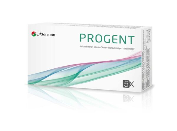 Menicon Progent čistilna raztopina za nego poltrdih kontaktnih leč, 5x (2x 5 ml)