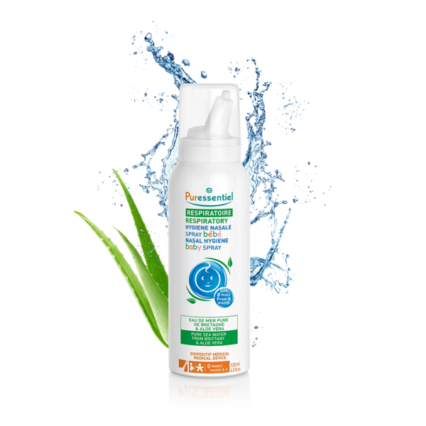 Puressentiel Respiratory pršilo za nos za dojenčke z aloe vero, 120 ml Puressentiel Respiratory pršilo za nos za dojenčke z aloe vero, 120 ml