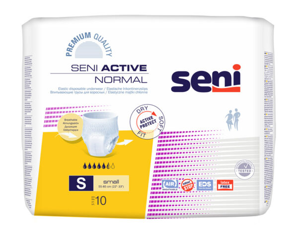 Seni Active Normal mobilne hlačke za inkontinenco – Small, 10 mobilnih hlačk Seni Active Normal mobilne hlačke za inkontinenco – Small, 10 mobilnih hlačk