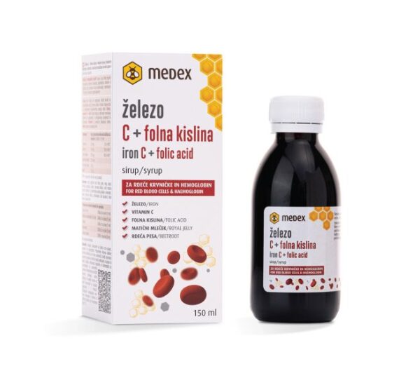 Medex Železo C + folna kislina sirup, 150 ml Medex Železo C + folna kislina sirup, 150 ml