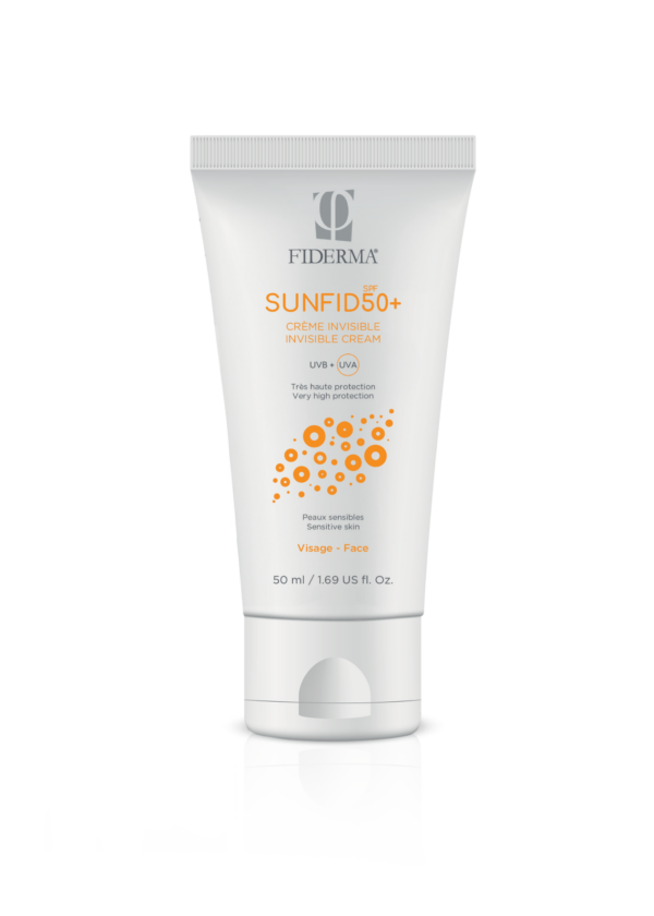 Fiderma Sunfid neobarvana krema za občutljivo kožo za obraz ZF 50+, 50 ml