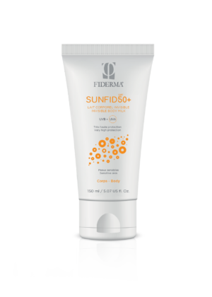 Fiderma Sunfid nevidno mleko za zaščito pred soncem za občutljivo kožo za telo ZF50+, 150 ml