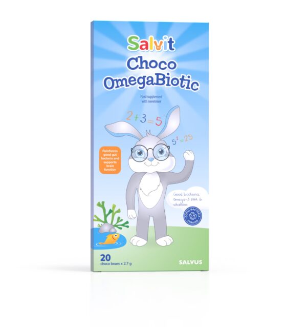 Salvit Choco OmegaBiotic čokoladni medvedki z okusom žvečilnega gumija, 20 medvedkov Salvit Choco OmegaBiotic čokoladni medvedki z okusom žvečilnega gumija, 20 medvedkov