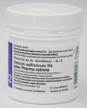 Schüsslerjeva sol št. 12 Calcium sulfuricum D6, 1000 tablet