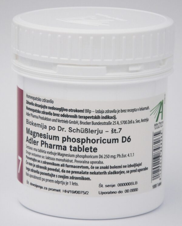 Schüsslerjeva sol št. 7 Magnesium phosphoricum D6, 1000 tablet Schüsslerjeva sol št. 7 Magnesium phosphoricum D6, 1000 tablet