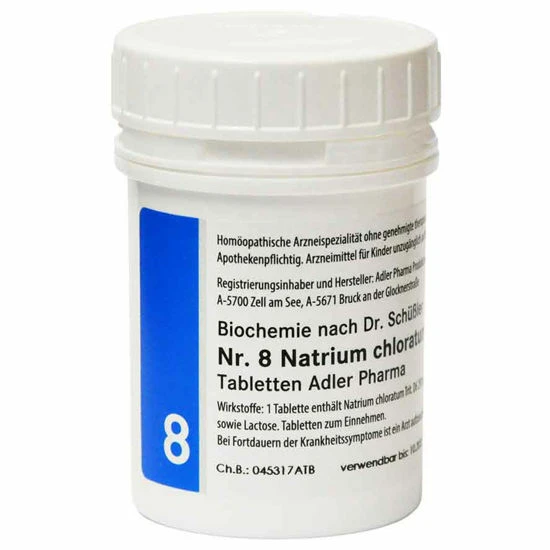 Schüsslerjeva sol št. 8 Natrium chloratum D6, 1000 tablet Schüsslerjeva sol št. 8 Natrium chloratum D6, 1000 tablet