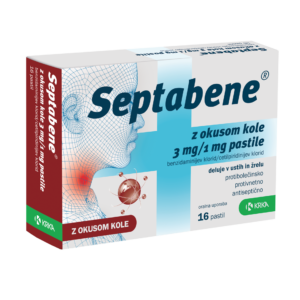 Septabene z okusom kole 3 mg/1 mg pastile, 16 pastil