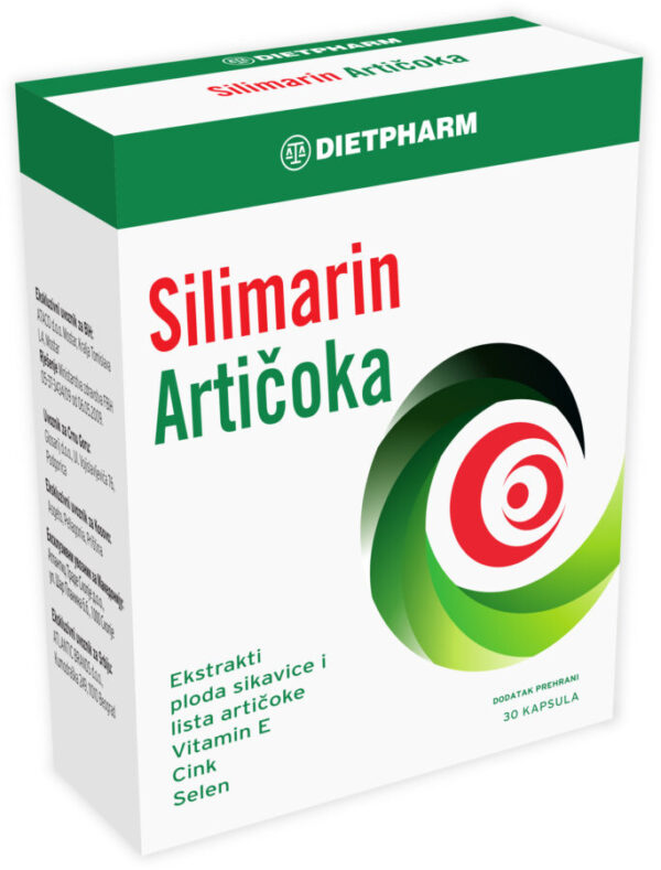 Dietpharm Silimarin in artičoka kapsule, 30 kapsul Dietpharm Silimarin in artičoka kapsule, 30 kapsul