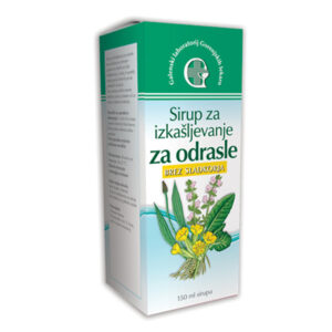 Sirup za izkašljevanje za odrasle brez sladkorja, 150 ml