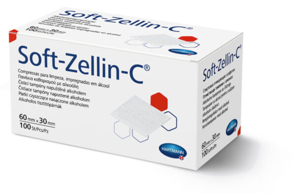 Soft-Zellin-C sterilni alkoholni zloženci (60x30 mm), 100 zložencev Soft-Zellin-C sterilni alkoholni zloženci (60x30 mm), 100 zložencev