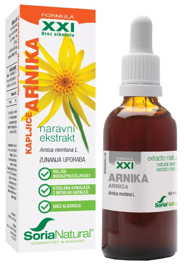 Soria Natural Arnika brezalkoholne kapljice XXI, 50 ml Soria Natural Arnika brezalkoholne kapljice XXI, 50 ml