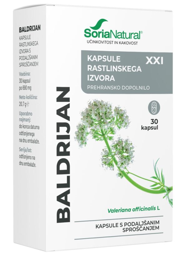 Soria Natural Baldrijan XXI kapsule s podaljšanim sproščanjem, 30 kapsul Soria Natural Baldrijan XXI kapsule s podaljšanim sproščanjem, 30 kapsul