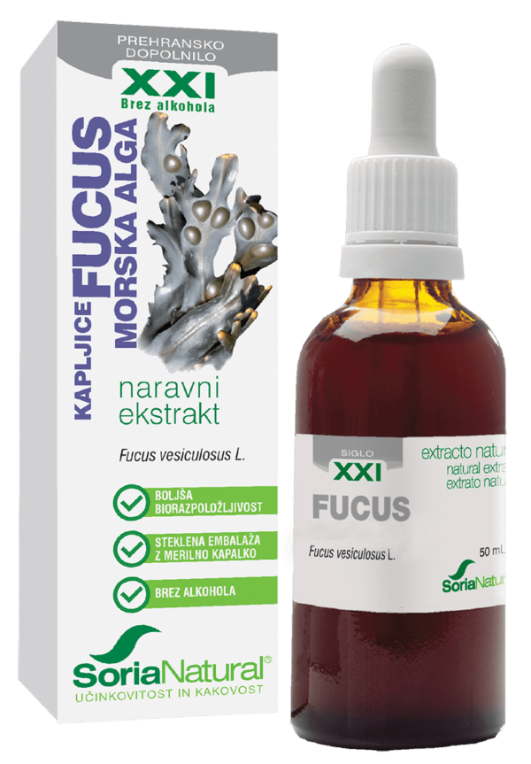 Soria Natural Fucus - morska alga brezalkoholne kapljice XXI, 50 ml Soria Natural Fucus - morska alga brezalkoholne kapljice XXI, 50 ml
