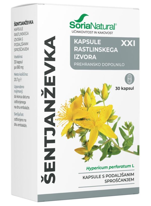 Soria Natural Šentjanževka XXI kapsule s podaljšanim sproščanjem, 30 kapsul Soria Natural Šentjanževka XXI kapsule s podaljšanim sproščanjem, 30 kapsul