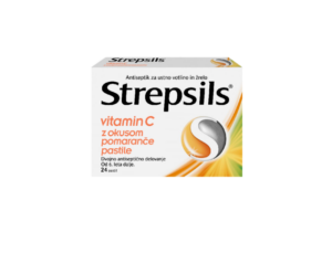 Strepsils vitamin C z okusom pomaranče pastile, 24 pastil
