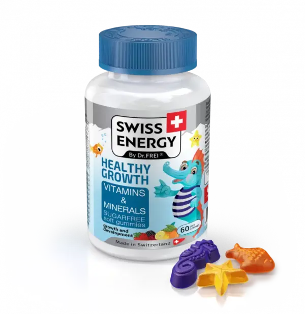 Swiss Energy Konjiček brzorepek - Healthy Growth mehki bonboni za otroke, 60 bonbonov