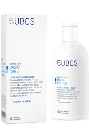 Eubos Basic Care Neodišavljena čistilna emulzija brez mila za telo, 200 ml